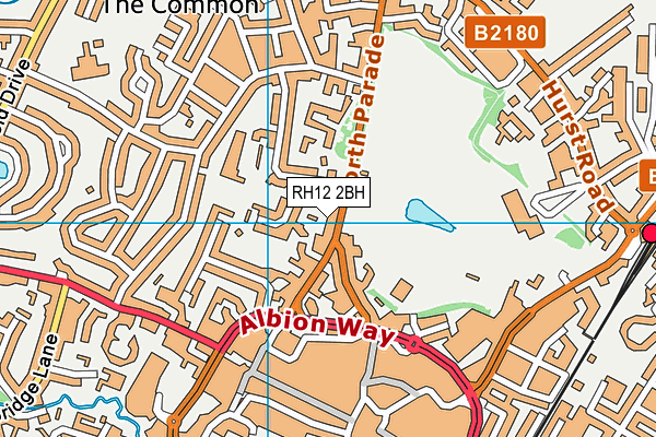 RH12 2BH map - OS VectorMap District (Ordnance Survey)