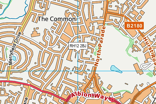 RH12 2BJ map - OS VectorMap District (Ordnance Survey)