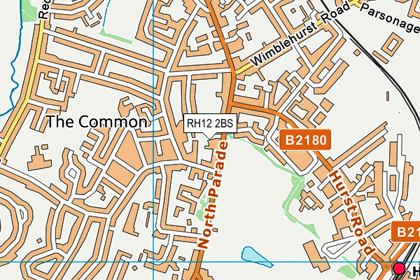 RH12 2BS map - OS VectorMap District (Ordnance Survey)