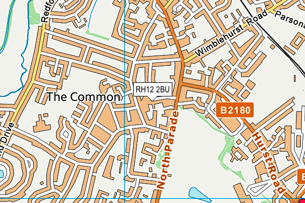 RH12 2BU map - OS VectorMap District (Ordnance Survey)