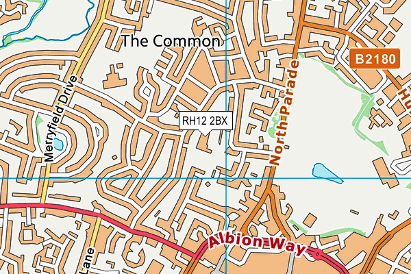 RH12 2BX map - OS VectorMap District (Ordnance Survey)