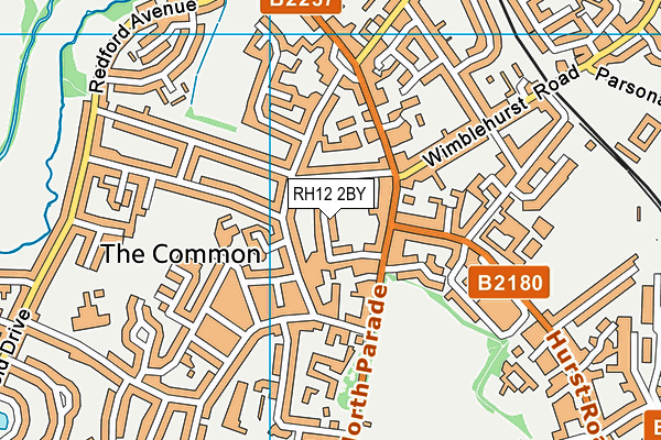 RH12 2BY map - OS VectorMap District (Ordnance Survey)