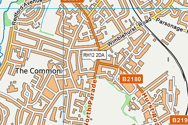 RH12 2DA map - OS VectorMap District (Ordnance Survey)