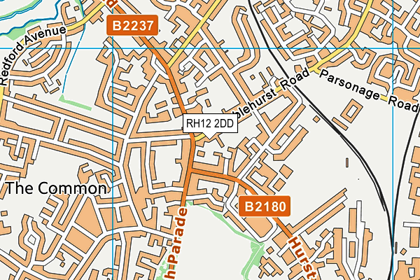 RH12 2DD map - OS VectorMap District (Ordnance Survey)