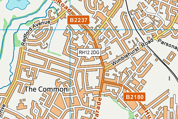 RH12 2DG map - OS VectorMap District (Ordnance Survey)