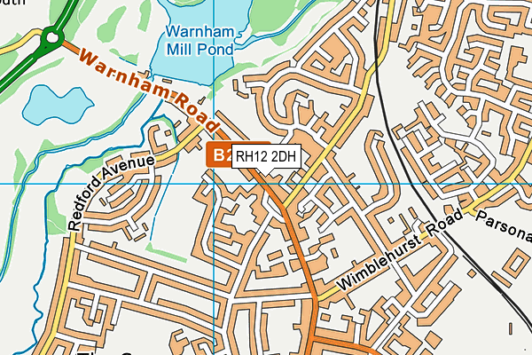 RH12 2DH map - OS VectorMap District (Ordnance Survey)