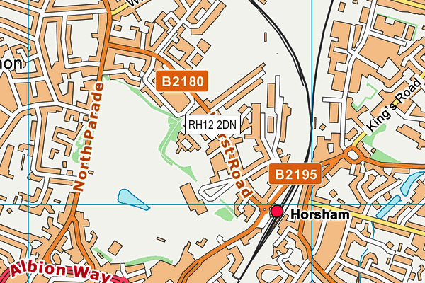 RH12 2DN map - OS VectorMap District (Ordnance Survey)