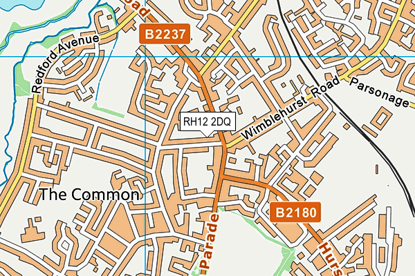 RH12 2DQ map - OS VectorMap District (Ordnance Survey)