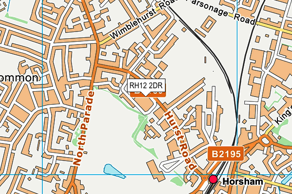 RH12 2DR map - OS VectorMap District (Ordnance Survey)