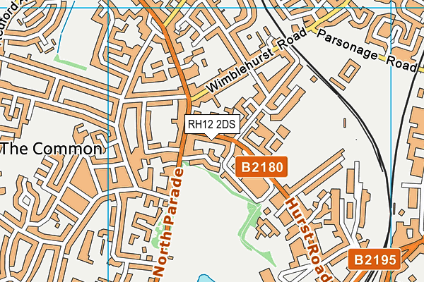 RH12 2DS map - OS VectorMap District (Ordnance Survey)