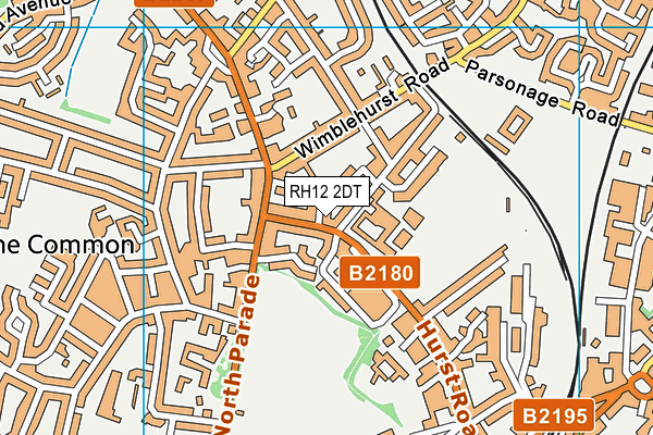 RH12 2DT map - OS VectorMap District (Ordnance Survey)
