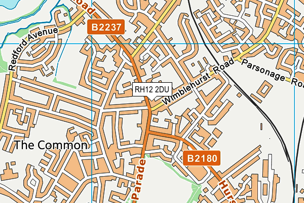 RH12 2DU map - OS VectorMap District (Ordnance Survey)