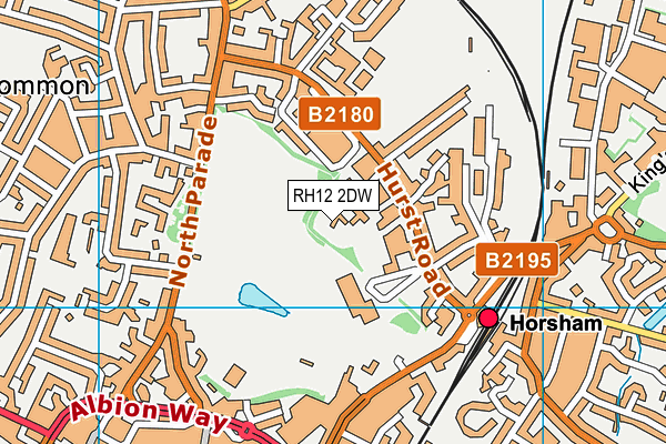 RH12 2DW map - OS VectorMap District (Ordnance Survey)