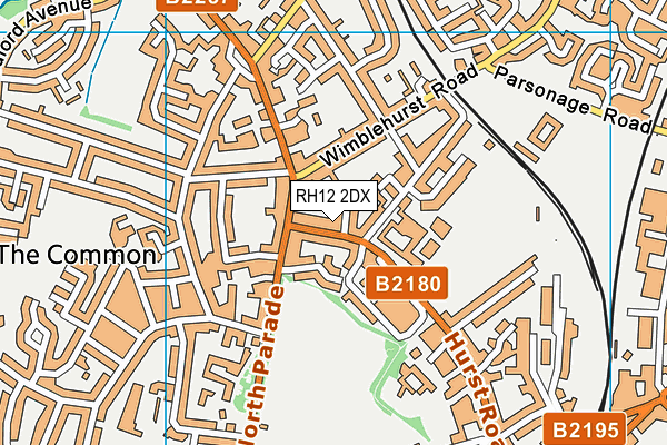 RH12 2DX map - OS VectorMap District (Ordnance Survey)