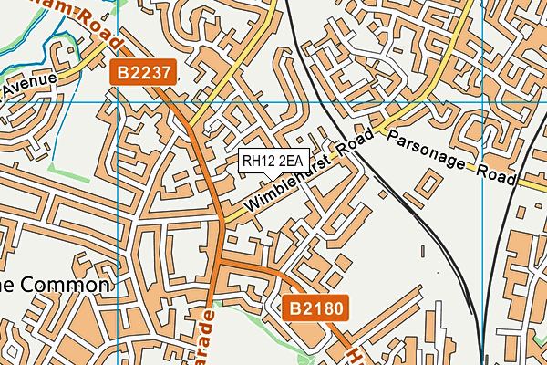 RH12 2EA map - OS VectorMap District (Ordnance Survey)