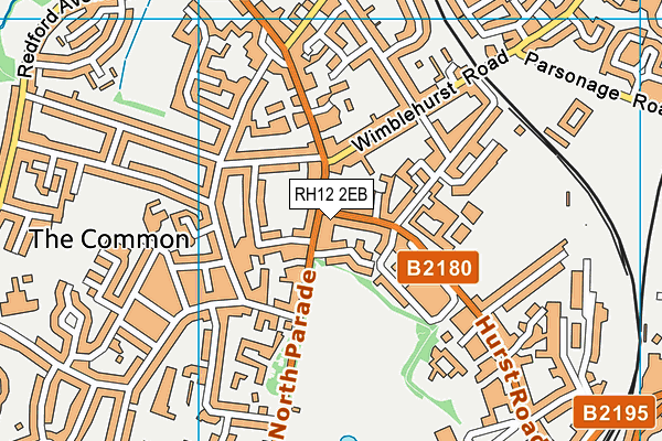 RH12 2EB map - OS VectorMap District (Ordnance Survey)