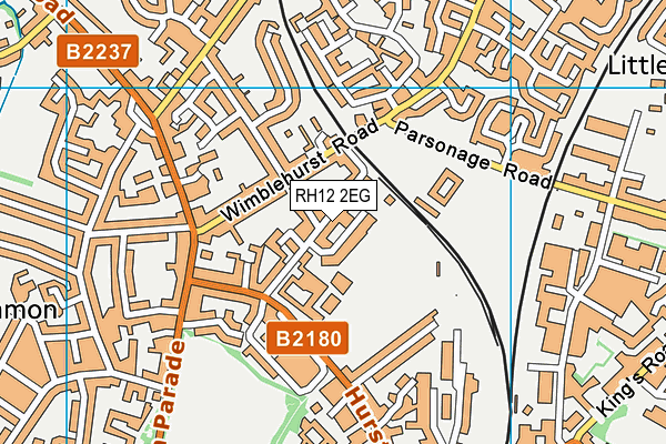 RH12 2EG map - OS VectorMap District (Ordnance Survey)