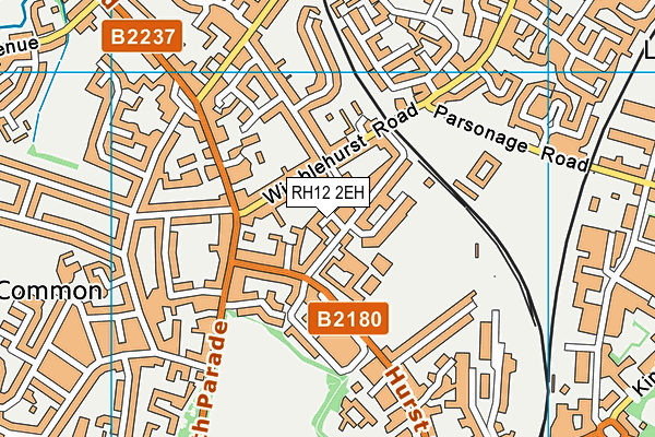 RH12 2EH map - OS VectorMap District (Ordnance Survey)