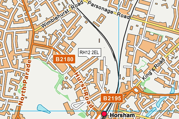 RH12 2EL map - OS VectorMap District (Ordnance Survey)