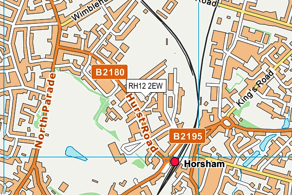 RH12 2EW map - OS VectorMap District (Ordnance Survey)