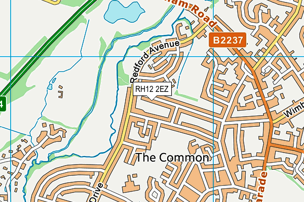 RH12 2EZ map - OS VectorMap District (Ordnance Survey)