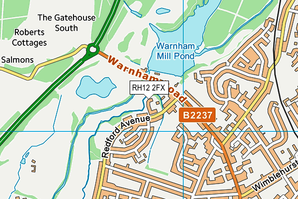 RH12 2FX map - OS VectorMap District (Ordnance Survey)