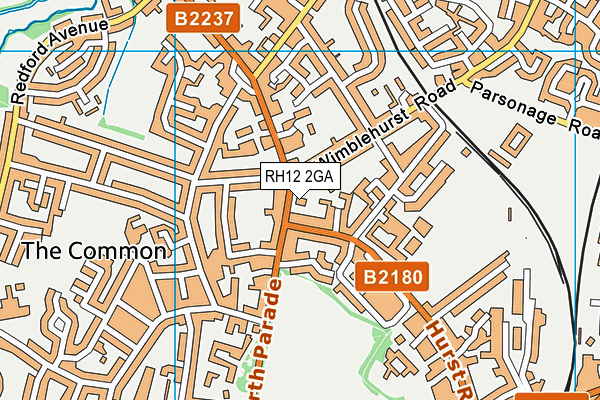 RH12 2GA map - OS VectorMap District (Ordnance Survey)