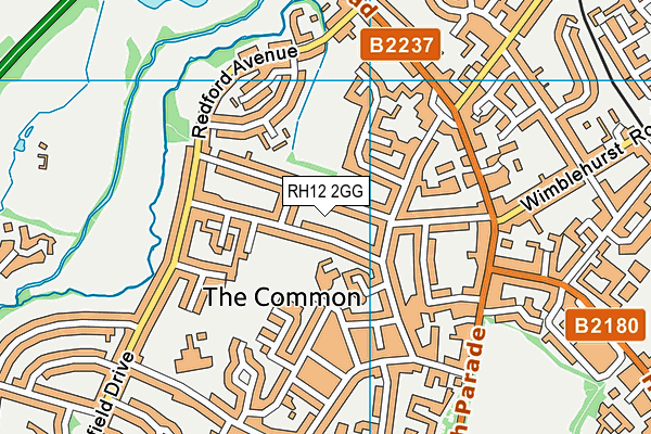 RH12 2GG map - OS VectorMap District (Ordnance Survey)