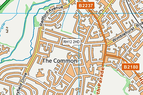 RH12 2HD map - OS VectorMap District (Ordnance Survey)