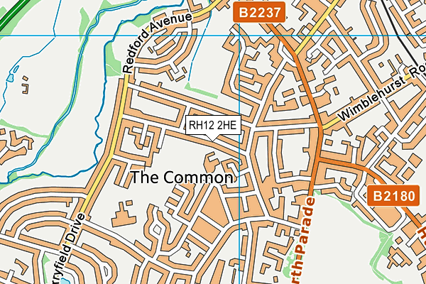 RH12 2HE map - OS VectorMap District (Ordnance Survey)