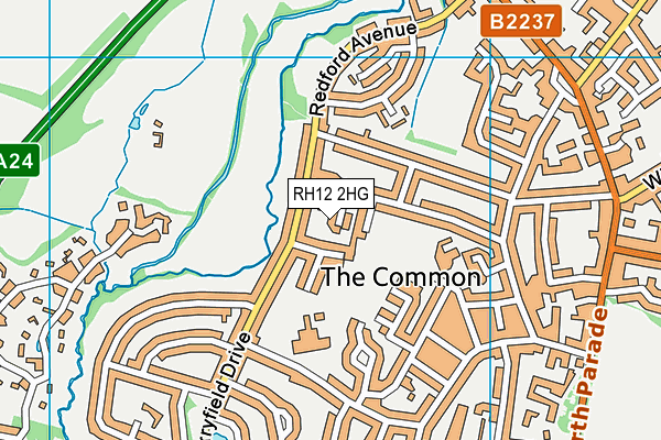 RH12 2HG map - OS VectorMap District (Ordnance Survey)