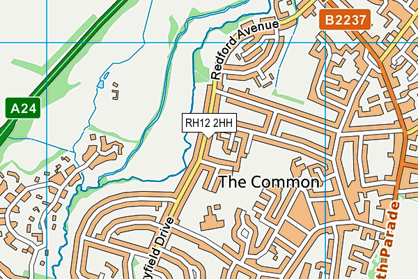 RH12 2HH map - OS VectorMap District (Ordnance Survey)