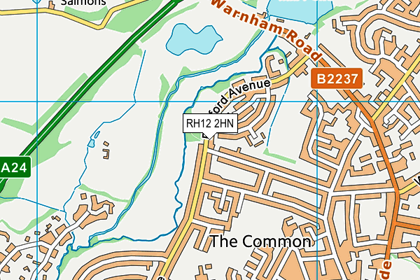 RH12 2HN map - OS VectorMap District (Ordnance Survey)