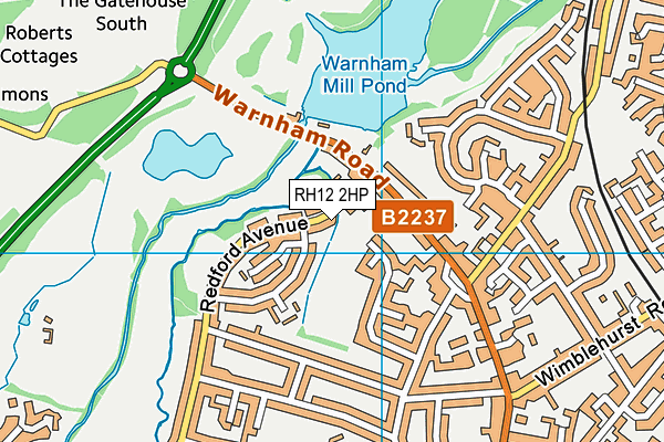 RH12 2HP map - OS VectorMap District (Ordnance Survey)