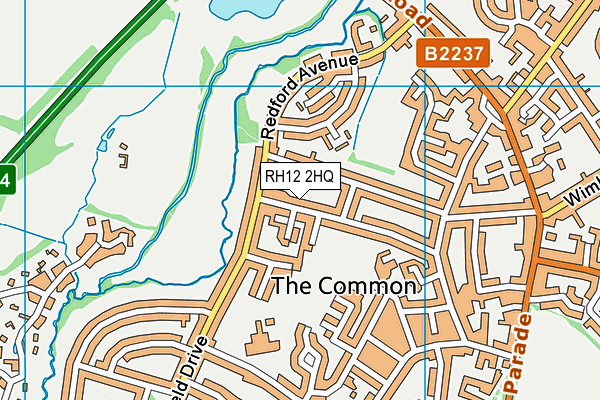 RH12 2HQ map - OS VectorMap District (Ordnance Survey)