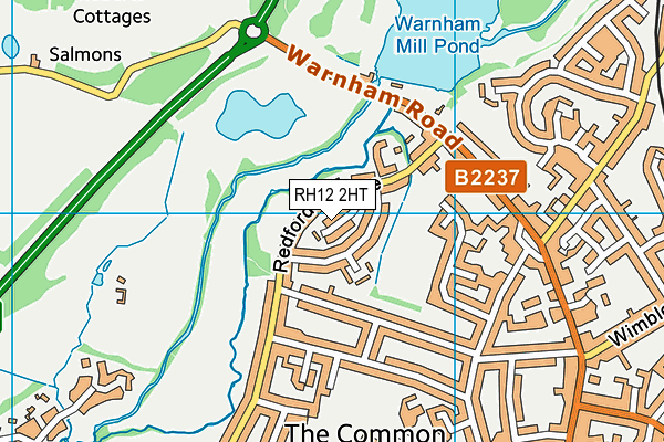 RH12 2HT map - OS VectorMap District (Ordnance Survey)