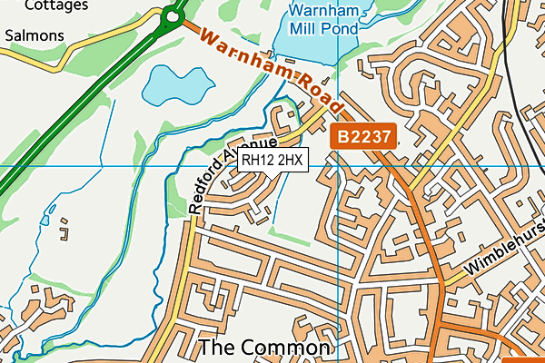 RH12 2HX map - OS VectorMap District (Ordnance Survey)