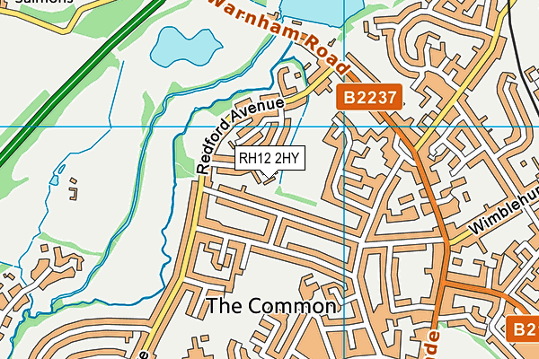 RH12 2HY map - OS VectorMap District (Ordnance Survey)