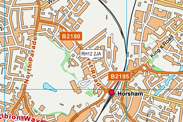 RH12 2JA map - OS VectorMap District (Ordnance Survey)