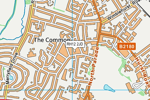 RH12 2JD map - OS VectorMap District (Ordnance Survey)