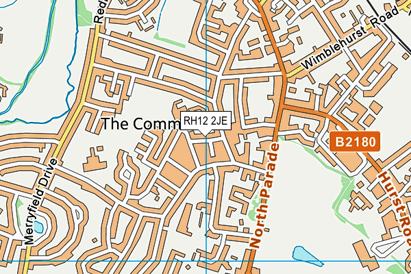 RH12 2JE map - OS VectorMap District (Ordnance Survey)