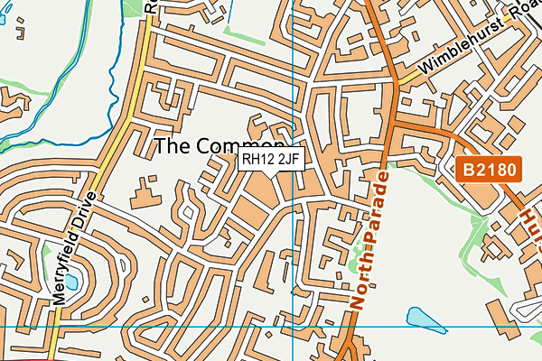 RH12 2JF map - OS VectorMap District (Ordnance Survey)