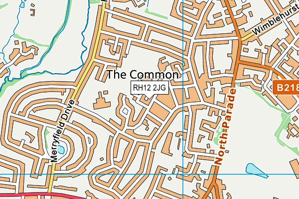 RH12 2JG map - OS VectorMap District (Ordnance Survey)