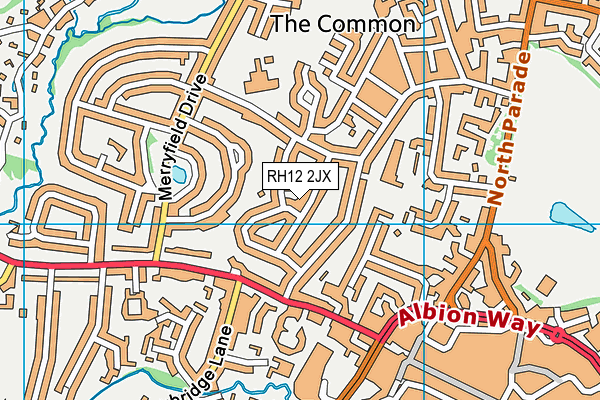 RH12 2JX map - OS VectorMap District (Ordnance Survey)