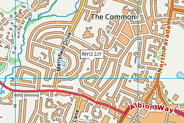 RH12 2JY map - OS VectorMap District (Ordnance Survey)