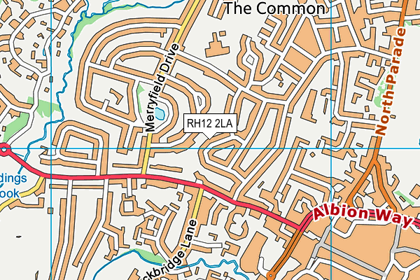 RH12 2LA map - OS VectorMap District (Ordnance Survey)