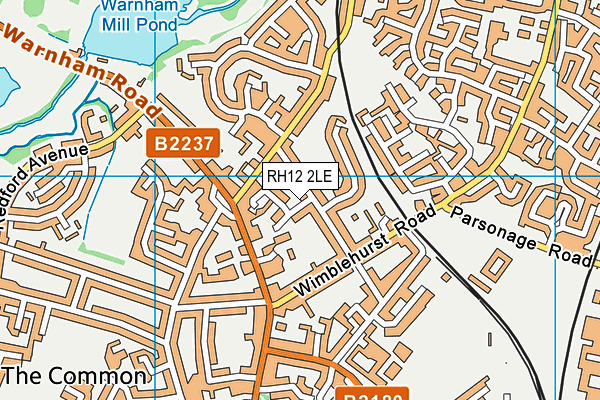 RH12 2LE map - OS VectorMap District (Ordnance Survey)