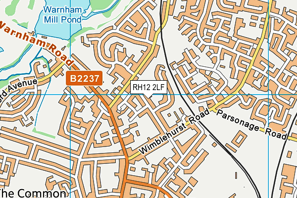 RH12 2LF map - OS VectorMap District (Ordnance Survey)