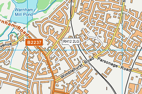 RH12 2LG map - OS VectorMap District (Ordnance Survey)