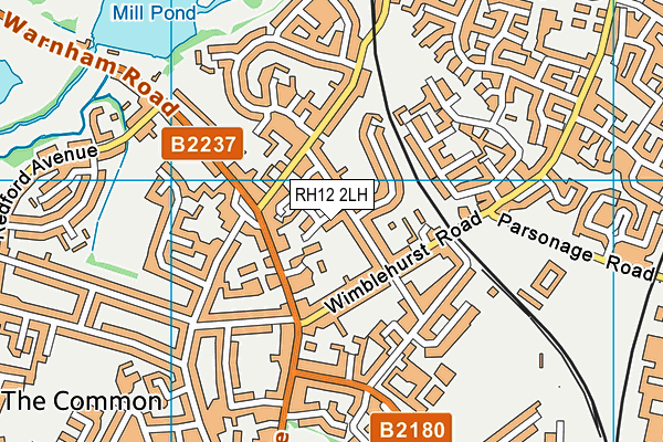 RH12 2LH map - OS VectorMap District (Ordnance Survey)